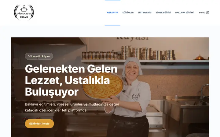Gülcemal'in Rüyası online akademi sitesi ana sayfası