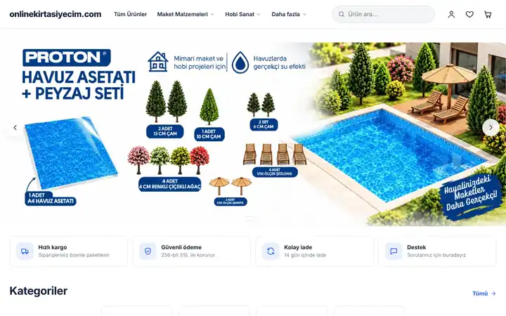 Online Kırtasiyecim e-ticaret sitesi ana sayfası